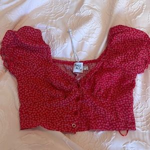 Princely Polly princess sleeve crop top. Size 4